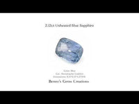 2.12cts Unheated Blue Sapphire Gemstone with deep vivid blue color and excellent clarity