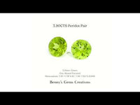 3.90CTS Peridot Pair with vibrant lime-green hue, ideal for jewelry