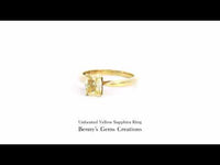 Unheated Yellow Sapphire Ring with natural golden hue in fine jewelry setting