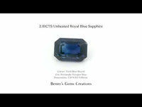 2.61CTS Unheated Royal Blue Sapphire - Benny's Gems Creations
