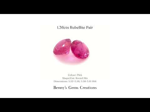 1.36cts Natural Rubellite Pair