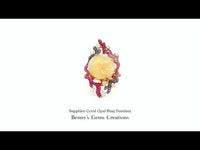 Unique sapphire, coral, and opal ring pendant with vibrant multi-gem design