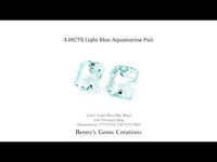 4.16 carat light blue aquamarine pair – matching natural gemstones with soft sky-blue color and excellent clarity, perfect for earrings or custom fine jewelry.