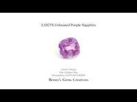 2.12CTS Unheated Purple Sapphire - Benny's Gems Creations
