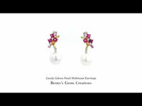 Candy Galore Pearl Multiwear Earrings with interchangeable style in elegant gold setting