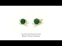 Tsavorite Crush Diamond Earrings featuring rich green tsavorite in a modern crushed design