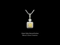 Elegant cluster yellow diamond pendant with multiple sparkling yellow diamonds