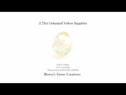 2.73 carats unheated yellow sapphire with rich golden-yellow color, natural untreated gemstone perfect for luxury jewelry designs