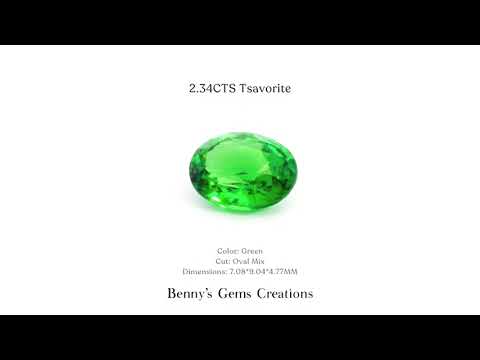 2.34CTS Natural Tsavorite Garnet – vivid green gemstone with exceptional brilliance and clarity.