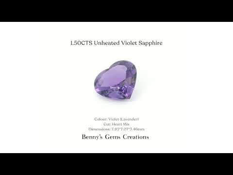 Natural Unheated Violet Sapphire 1.50CTS, premium loose purple sapphire for custom jewelry