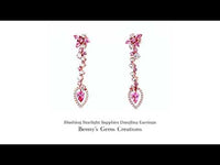 Blushing Starlight Sapphire Dangling Earrings with radiant diamond accents in a refined luxury design
