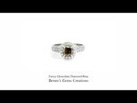 Fancy chocolate diamond set in polished white gold ring