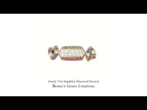 Candy Trio Sapphire Diamond Brooch