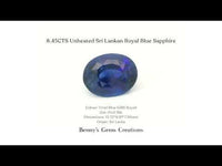 8.45CTS Unheated Sri Lankan Royal Blue Sapphire