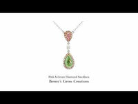 Pink & Green Diamond Necklace showcasing rare colored diamonds in modern, artistic design