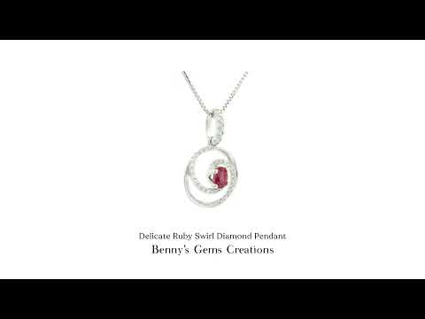 Ruby Swirl Diamond Pendant