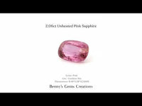 2.06 carat unheated pink sapphire – natural, untreated gemstone with soft pink brilliance and excellent clarity, ideal for fine jewelry designs.