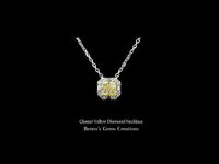 Cluster Yellow Diamond Necklace with vivid brilliance and in a luxury statement design