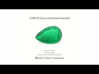 Premium 3.09cts Muzo Colombian emerald, vivid green, natural high-quality gemstone
