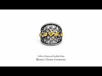 Yellow Diamond Saddle Ring featuring yellow diamonds with bold statement design and sparkling diamonds
