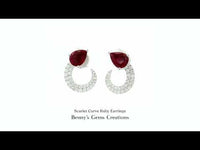 Scarlet Curve Ruby Diamond Earrings