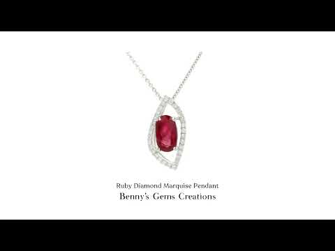 Ruby Diamond Marquise Pendant