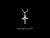 Channel Set Diamond Cross Pendant with sleek, modern design in white gold