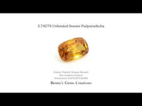 2.74CTS unheated Padparadscha sapphire, rare orange-pink gemstone for fine jewelry