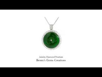 Jadeite Diamond Pendant with sparkling diamond halo in white gold setting