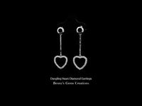 Romantic Dangling Heart Diamond Earrings – Sparkling Heart-Shaped Drop Earrings in Elegant Design