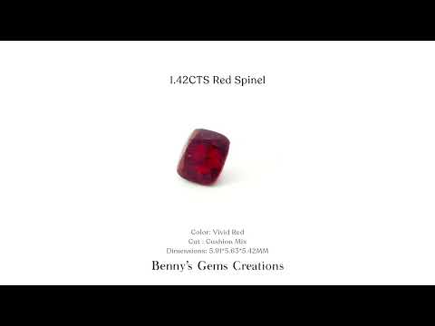 1.42CTS Red Spinel gemstone with vivid red color