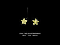 Brilliant Yellow Diamond Flower Earrings