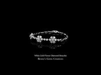 White Gold Flower Diamond Bracelet featuring intricate floral motifs and sparkling diamonds, elegant fine jewelry for women