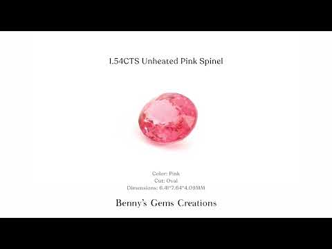 1.54CTS unheated pink spinel gemstone with vivid pink hue and exceptional brilliance
