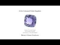 2.15ct Unheated Violet Sapphire showcasing deep purple hue, perfect for fine jewelry