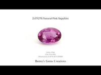 2.07CTS natural pink sapphire gemstone with vibrant rosy hue and exceptional brilliance