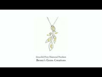 Graceful Flow Diamond Pendant featuring a fluid curved design adorned with sparkling round brilliant diamonds, elegant and timeless fine jewelry piece in white gold
