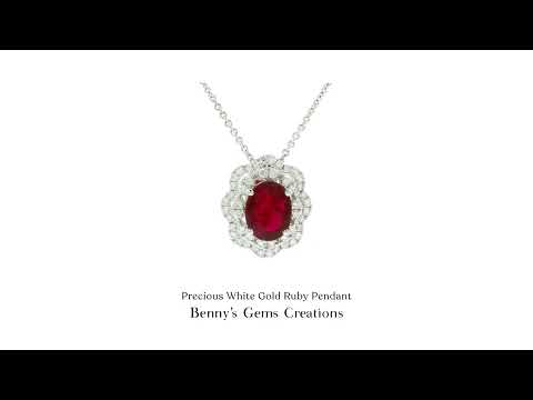 Precious White Gold Ruby Pendant