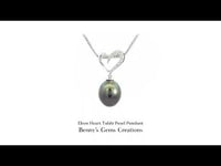 Ebon Heart Tahiti Pearl Pendant with deep black luster and diamond accents in elegant white gold setting