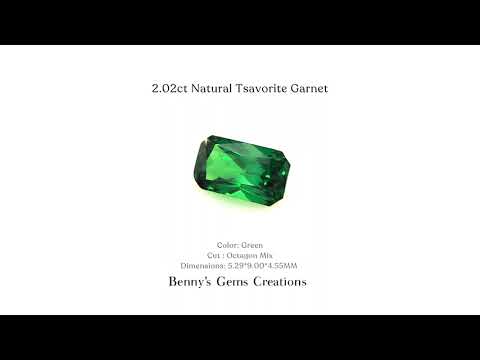 2.02ct natural tsavorite garnet with vibrant green hue, natural and untreated