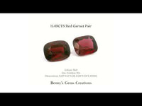 11.49CTS Red Garnet Pair with deep rich red color, perfectly matched for earrings or rings