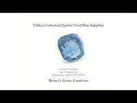 7.64cts Unheated Ceylon Vivid Blue Sapphire with rich, intense color