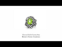 Diamond Peridot Fantasy Ring with vibrant green peridot centerpiece and sparkling diamonds for sophisticated wear