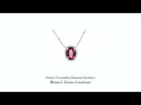 White Gold Tourmaline Diamond Necklace with sparkling diamond accents in elegant white gold setting
