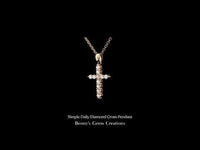 Simple Daily Diamond Cross Pendant featuring a minimalist cross design adorned with sparkling diamonds for an elegant everyday look.