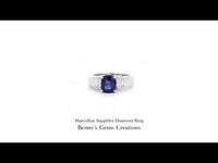 Masculine Sapphire Diamond Ring with bold deep blue center stone for sophisticated masculine style and timeless elegance
