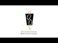 Black Jade Diamond Pendant featuring a sleek dark gemstone with sparkling diamond accents