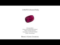 2.16ct Unheated Cushion Ruby - Benny's Gems Creations

