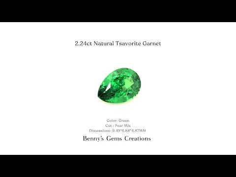 Vibrant green tsavorite garnet, 2.24 carats, ideal for rings and pendants