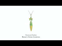 Sweetcorn Pendant showcasing realistic corn design with yellow enamel or gemstone accents